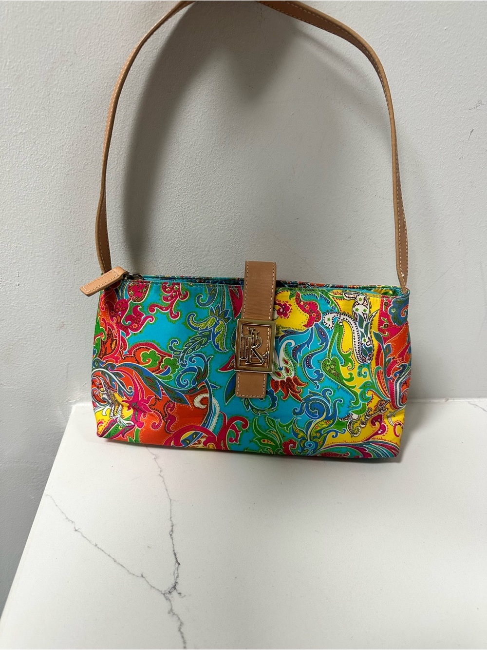 Lauren Ralph Lauren colorful paisley shoulder bag